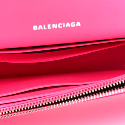 Balenciaga Shiny Box Calfskin XS Hourglass Wallet On Chain Fluo Pink 5 of 9