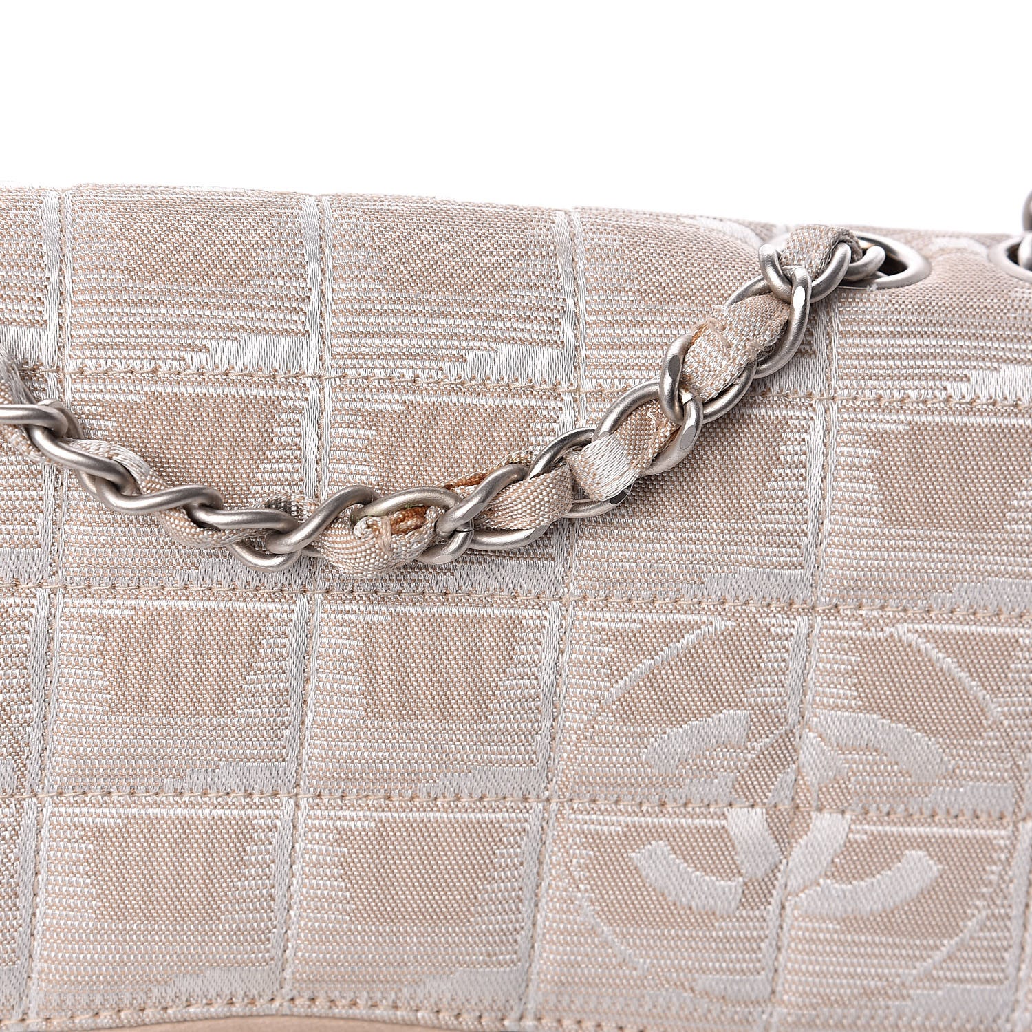 Chanel Nylon Medium Travel Flap Light Beige 13 of 16