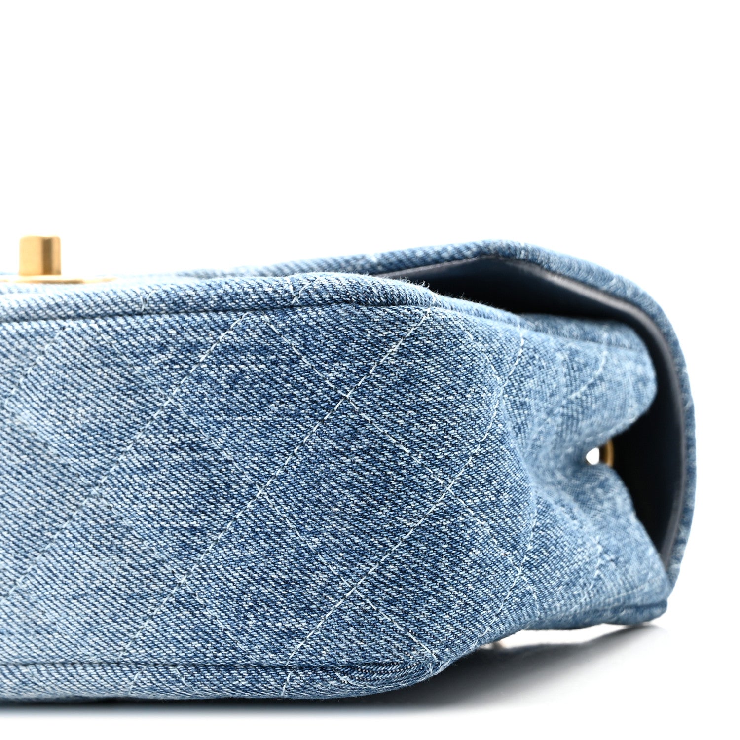 Chanel Washed Denim Quilted Mini Rectangular Flap Blue 10 of 11