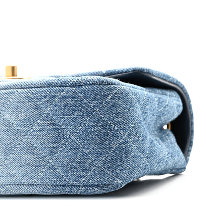 Chanel Washed Denim Quilted Mini Rectangular Flap Blue 10 of 11