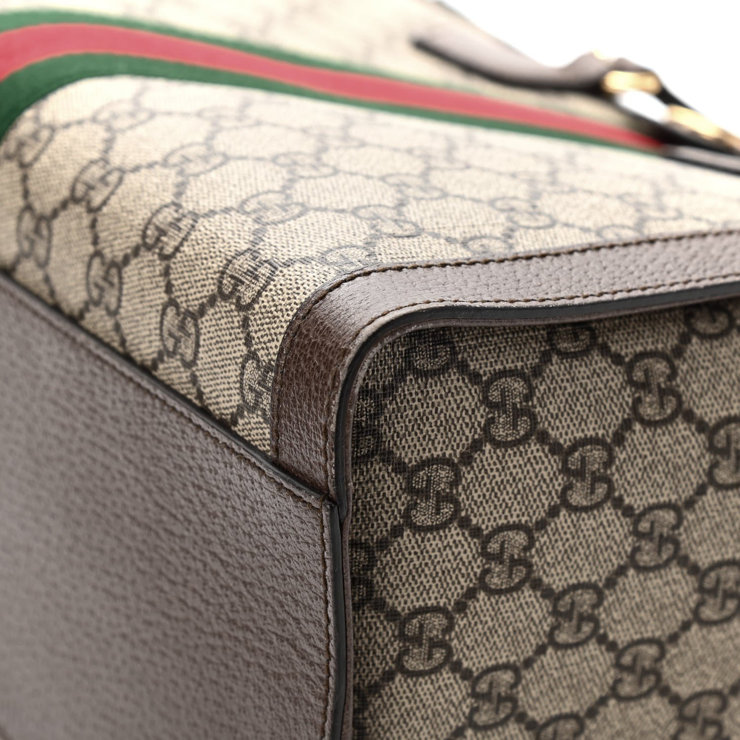 Gucci GG Supreme Monogram Web Medium Ophidia Tote Bag Brown 10 of 15