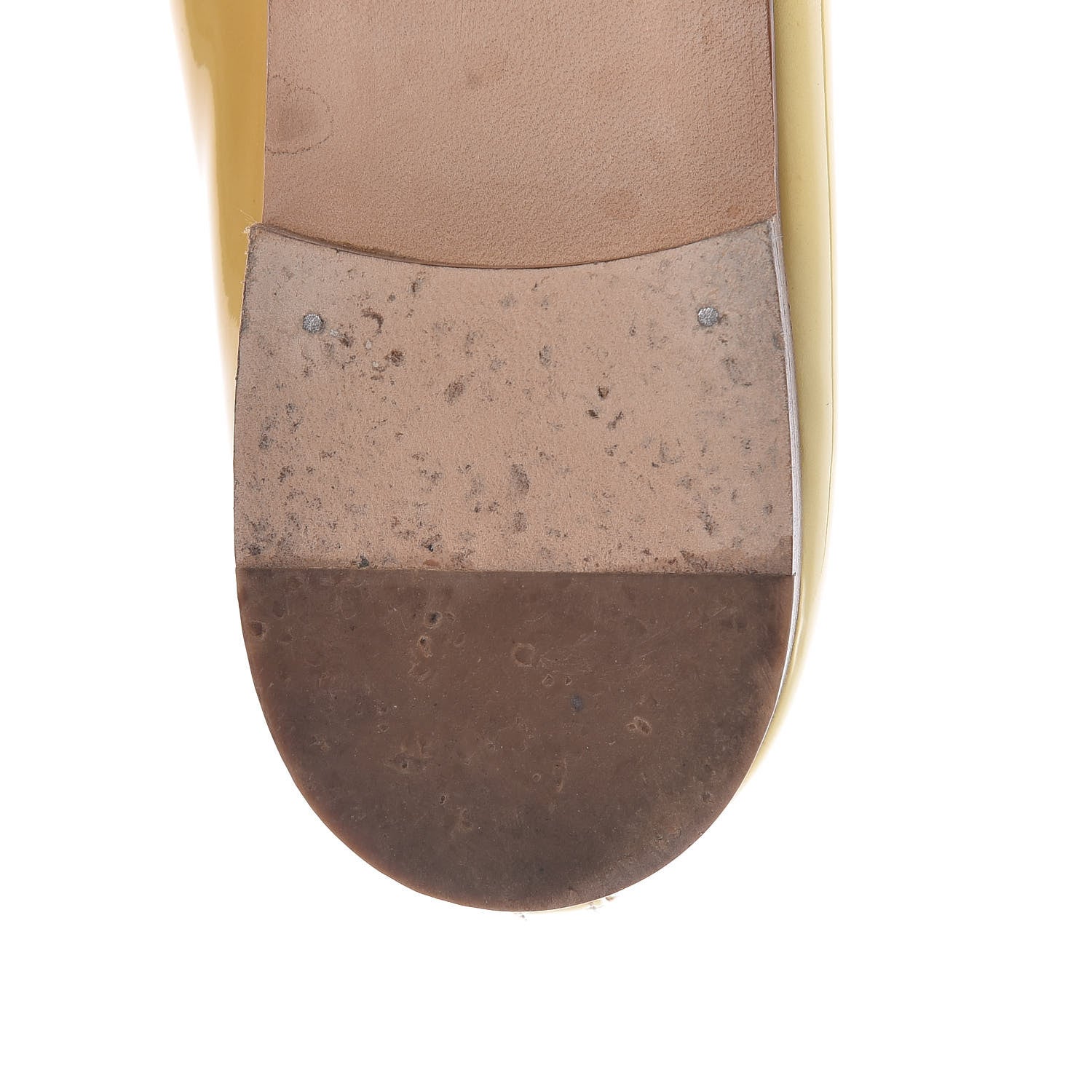 Chanel Calfskin Patent CC Cap Toe Ballerina Flats 39 Yellow 11 of 18