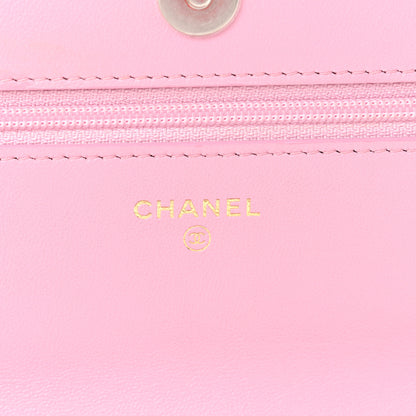 Chanel Lambskin Quilted Chanel 19 Wallet On Chain WOC Dark Pink 6 of 10