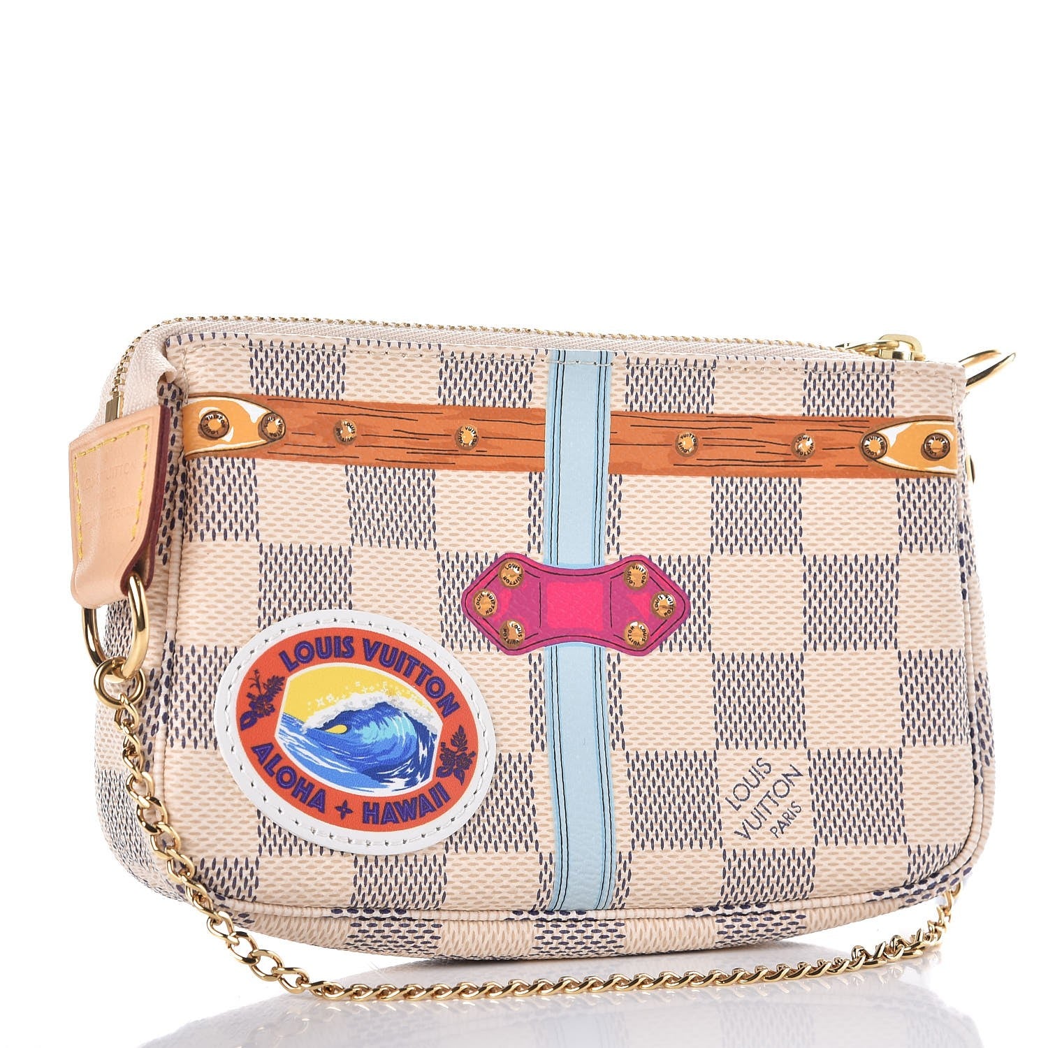 Louis Vuitton Damier Azur Summer Trunks Hawaii Mini Pochette Accessories 3 of 8