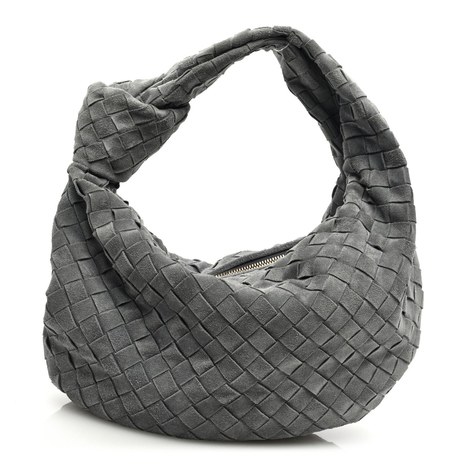 Bottega Veneta Suede Calfskin Intrecciato Teen Jodie Hobo Thunder 1 of 9