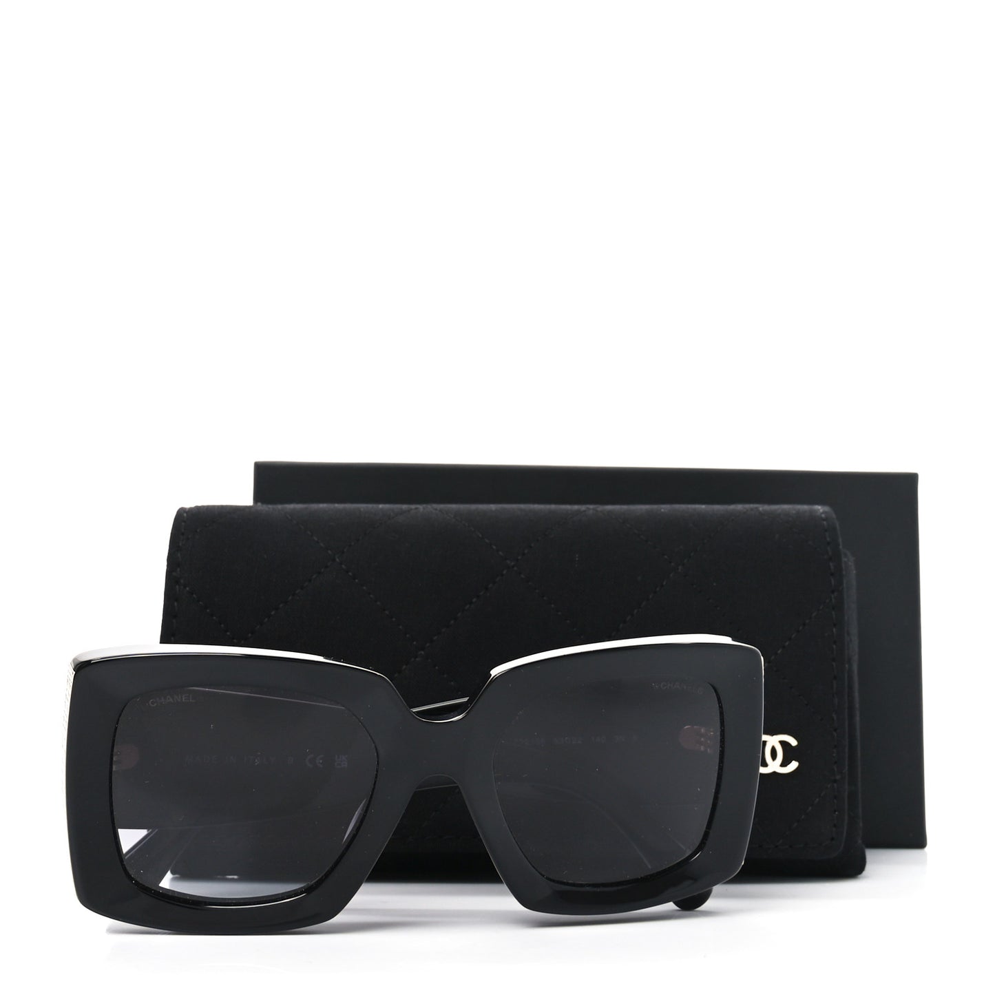Acetate Rectangle Sunglasses 5435-A Black