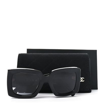 Chanel Acetate Rectangle Sunglasses 5435-A Black 7 of 7