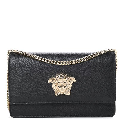 Versace Grained Calfskin Palazzo Chain Evening Bag Black 1 of 12