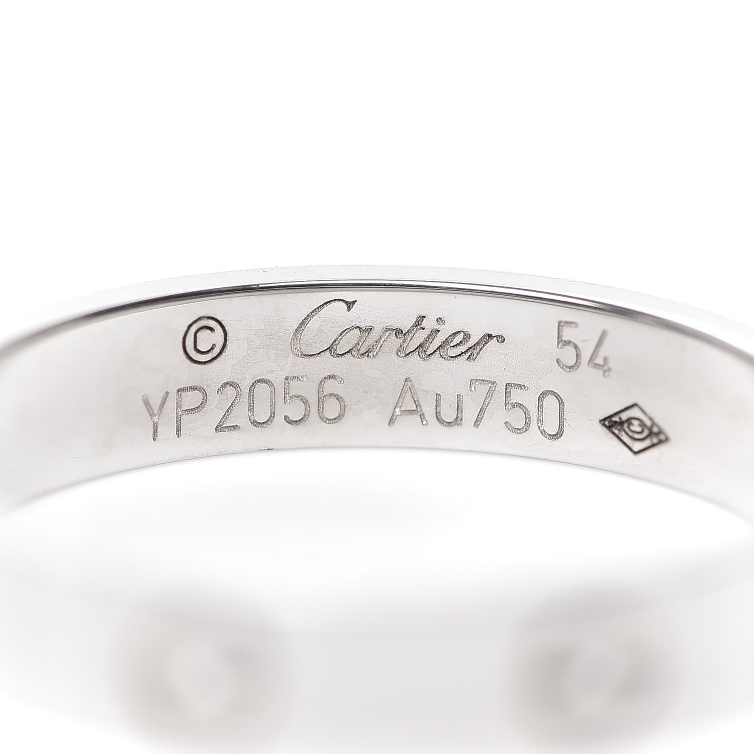 Cartier 18K White Gold 3.5mm LOVE Wedding Band Ring 54 6.75 4 of 6