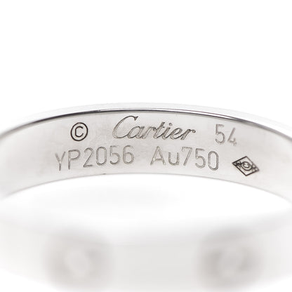 Cartier 18K White Gold 3.5mm LOVE Wedding Band Ring 54 6.75 4 of 6