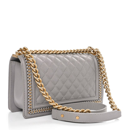 Chanel Caviar Quilted Chain Around Medium Boy Flap Grey 3 of 12