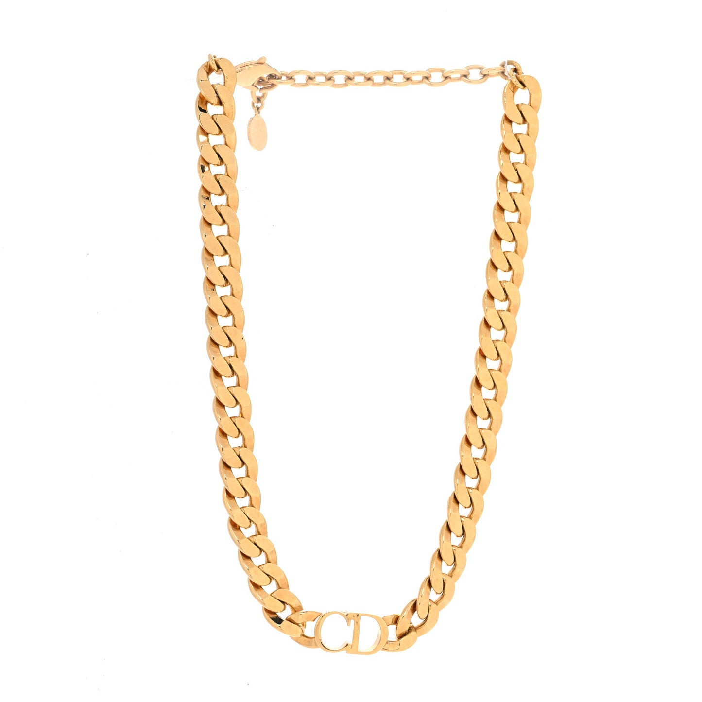 Metal CD Choker Necklace Gold