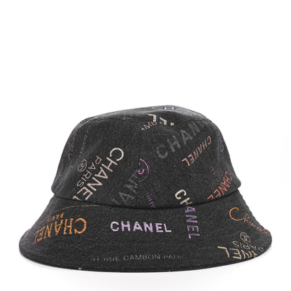 Chanel Denim Mood Cloche Bucket Hat S Black 6 of 9