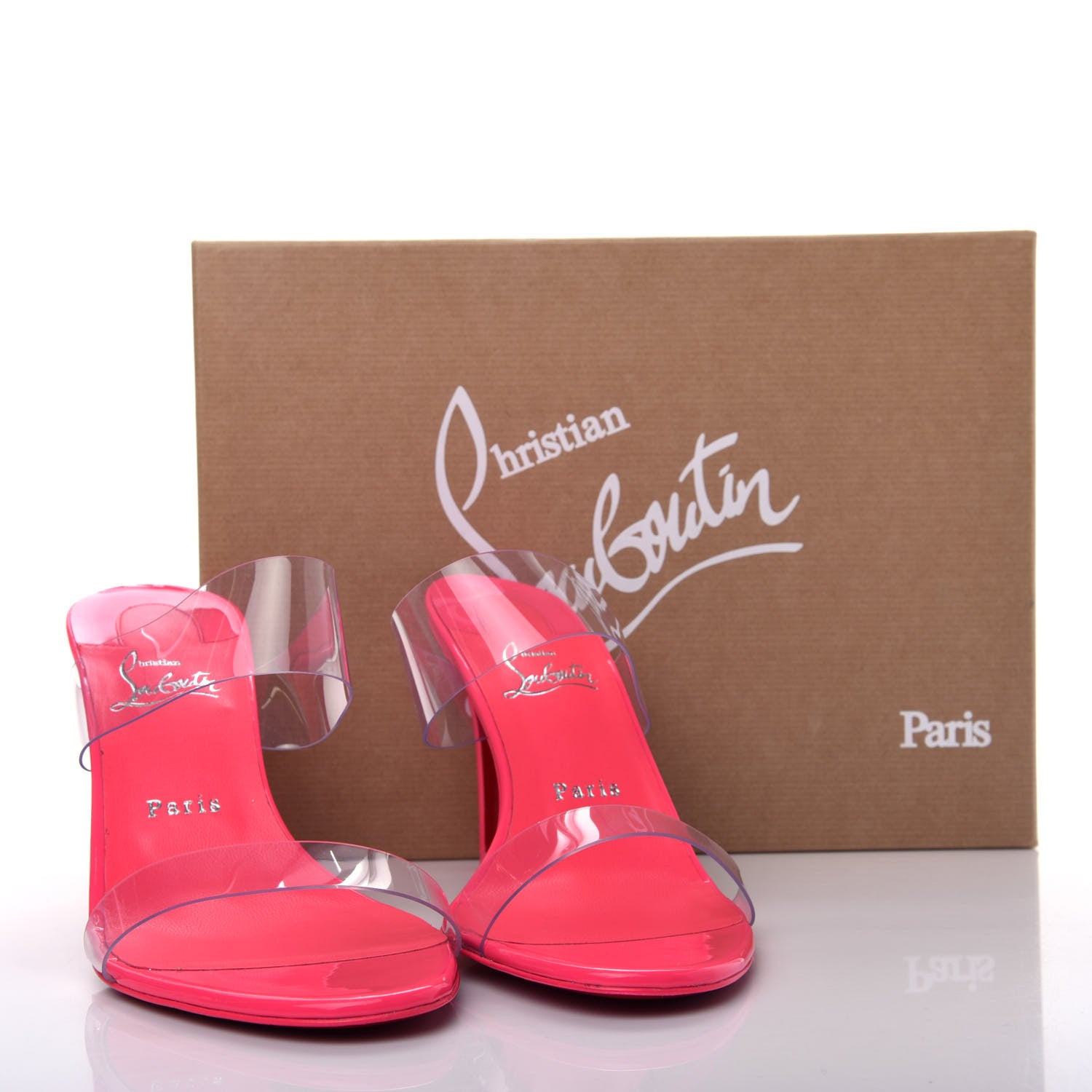 Christian Louboutin Patent PVC Just Nothing 85 Slide Sandals 40 Magnifique 10 of 10