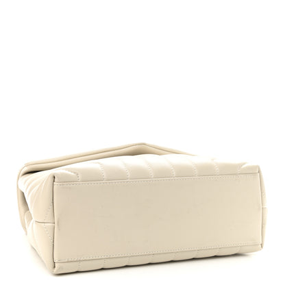 Saint Laurent Calfskin Y Quilted Monogram Small Loulou Chain Satchel Crema Soft 4 of 11