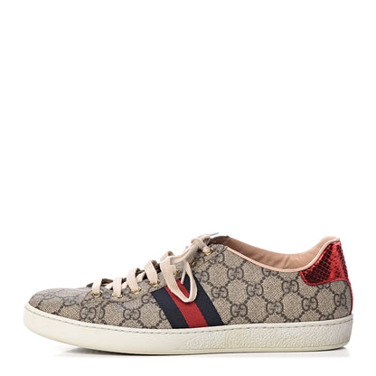 Gucci GG Supreme Monogram Womens Ace Low-Top Sneaker 40 Beige 1 of 9