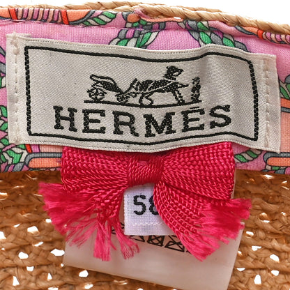 Hermes Raffia Braided Galatee Cap 58 Naturel 8 of 9