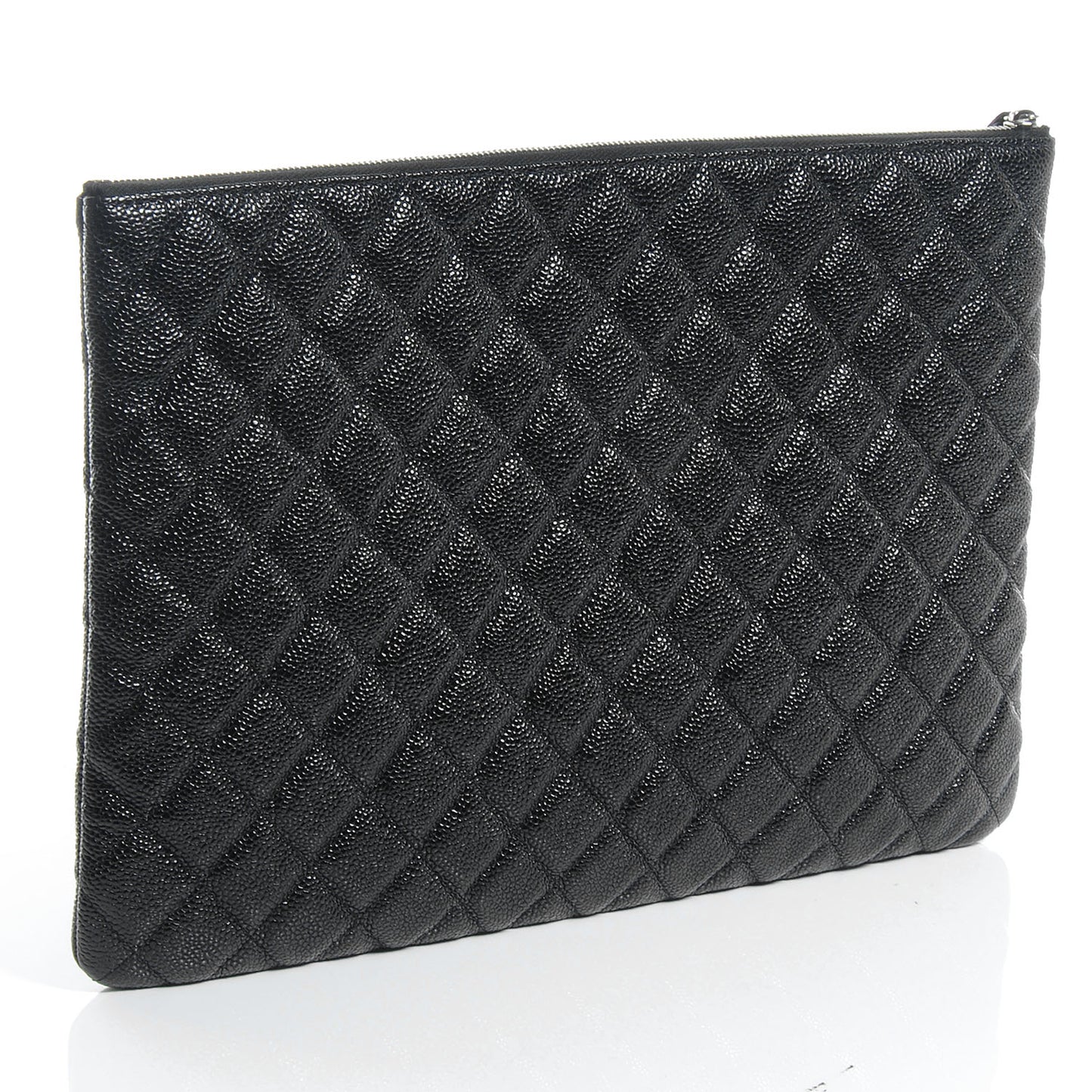 Caviar Quilted Documents Holder Portfolio Black