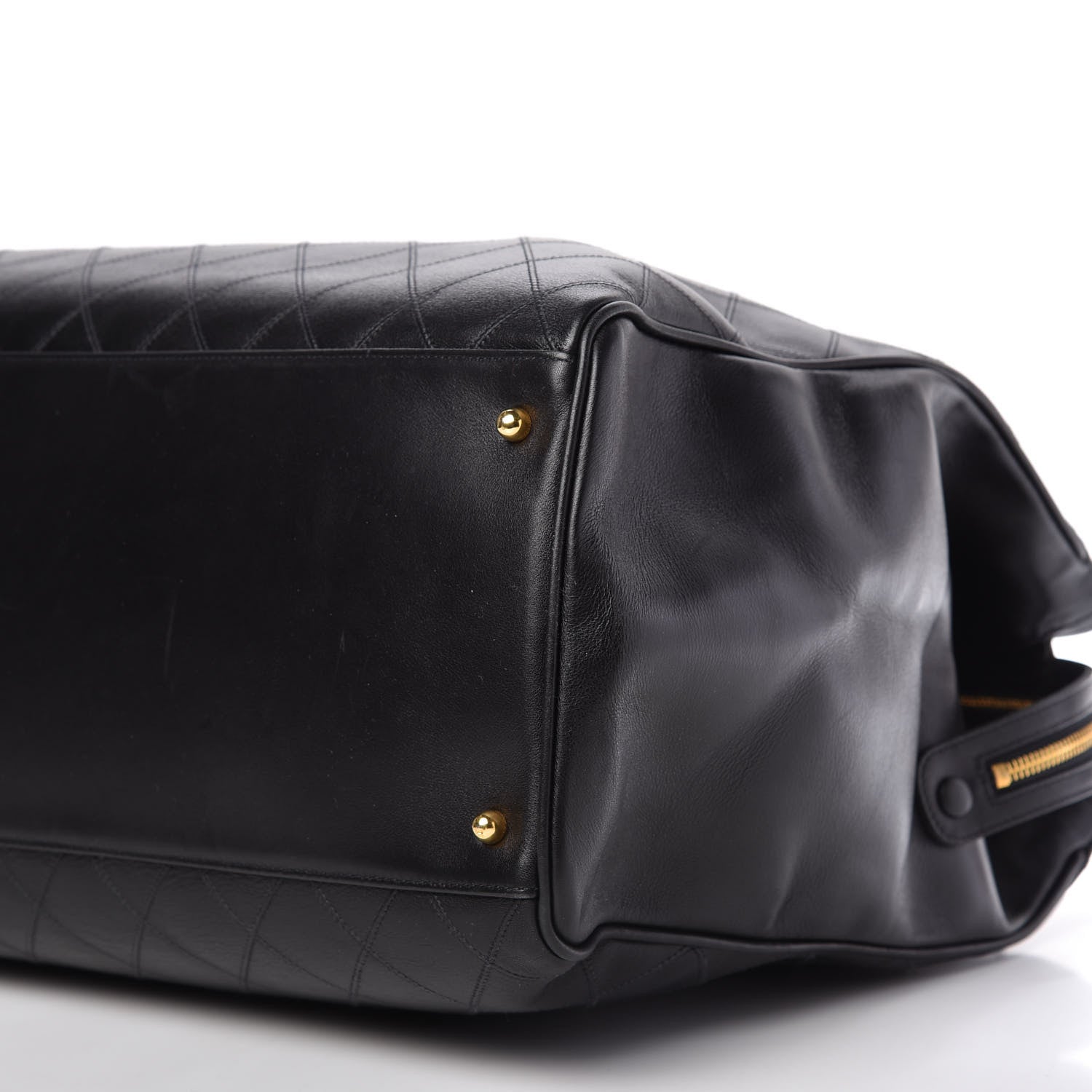 Chanel Calfskin Stitched XL Weekender Black 7 of 12
