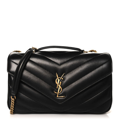 Saint Laurent Lambskin Chevron Quilted Medium Loulou Black 1 of 11