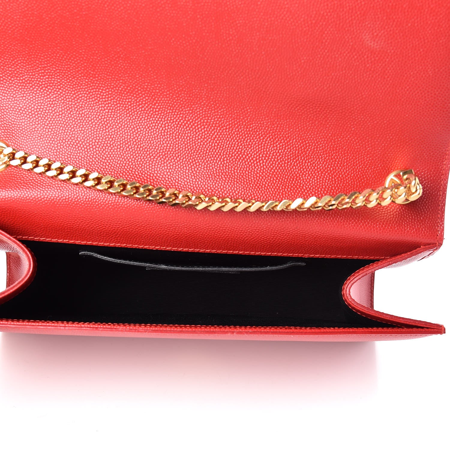 Saint Laurent Grain De Poudre Medium Monogram Kate Satchel Red 7 of 13