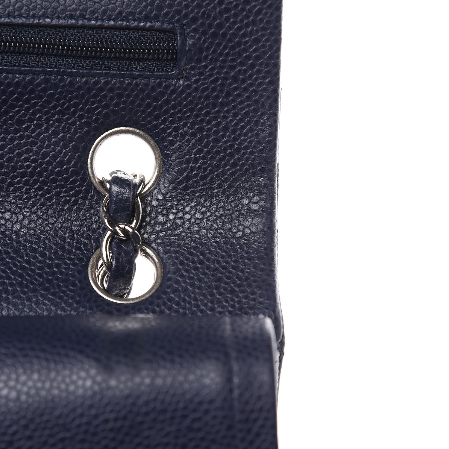 Chanel Caviar Quilted Medium Double Flap Dark Blue 12 of 18