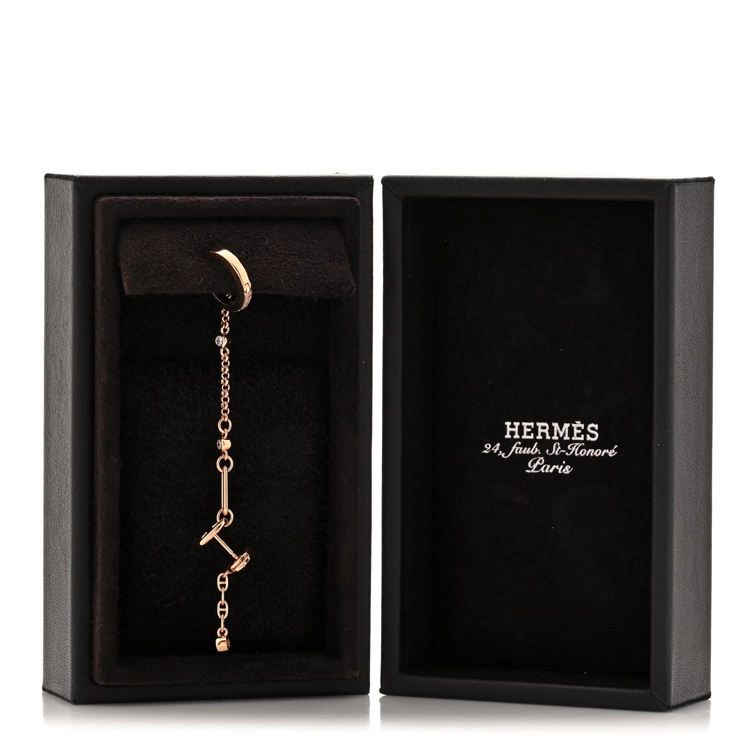 Hermes 18K Rose Gold Chaine D'Ancre Chaos Left Single Climber Earring 5 of 5