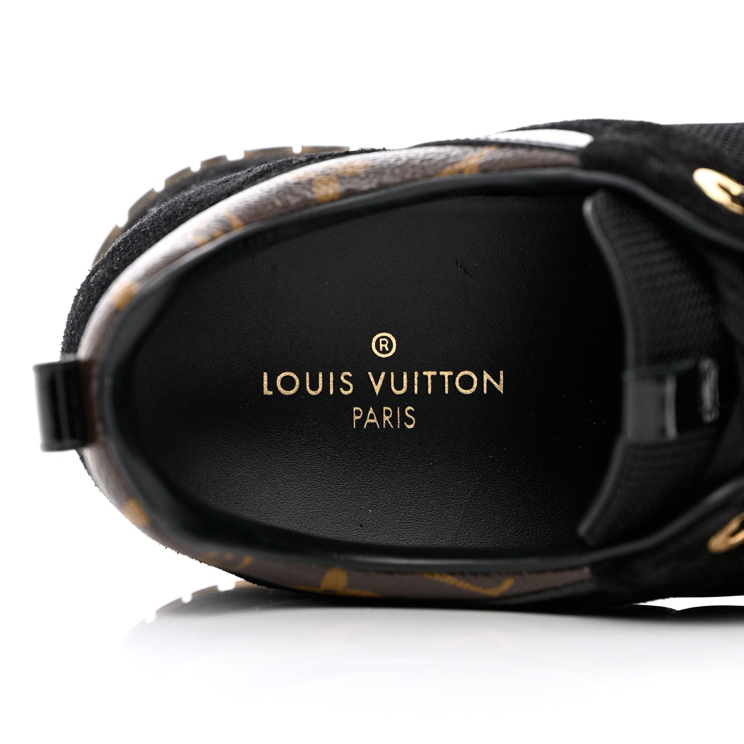 Louis Vuitton Suede Monogram Run Away Sneakers 38.5 Black 7 of 13