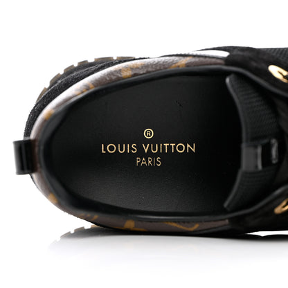 Louis Vuitton Suede Monogram Run Away Sneakers 38.5 Black 7 of 13