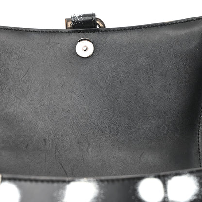 Balenciaga Smooth Calfskin Spray Polka Dot Small Hourglass Top Handle Bag Black White 11 of 13