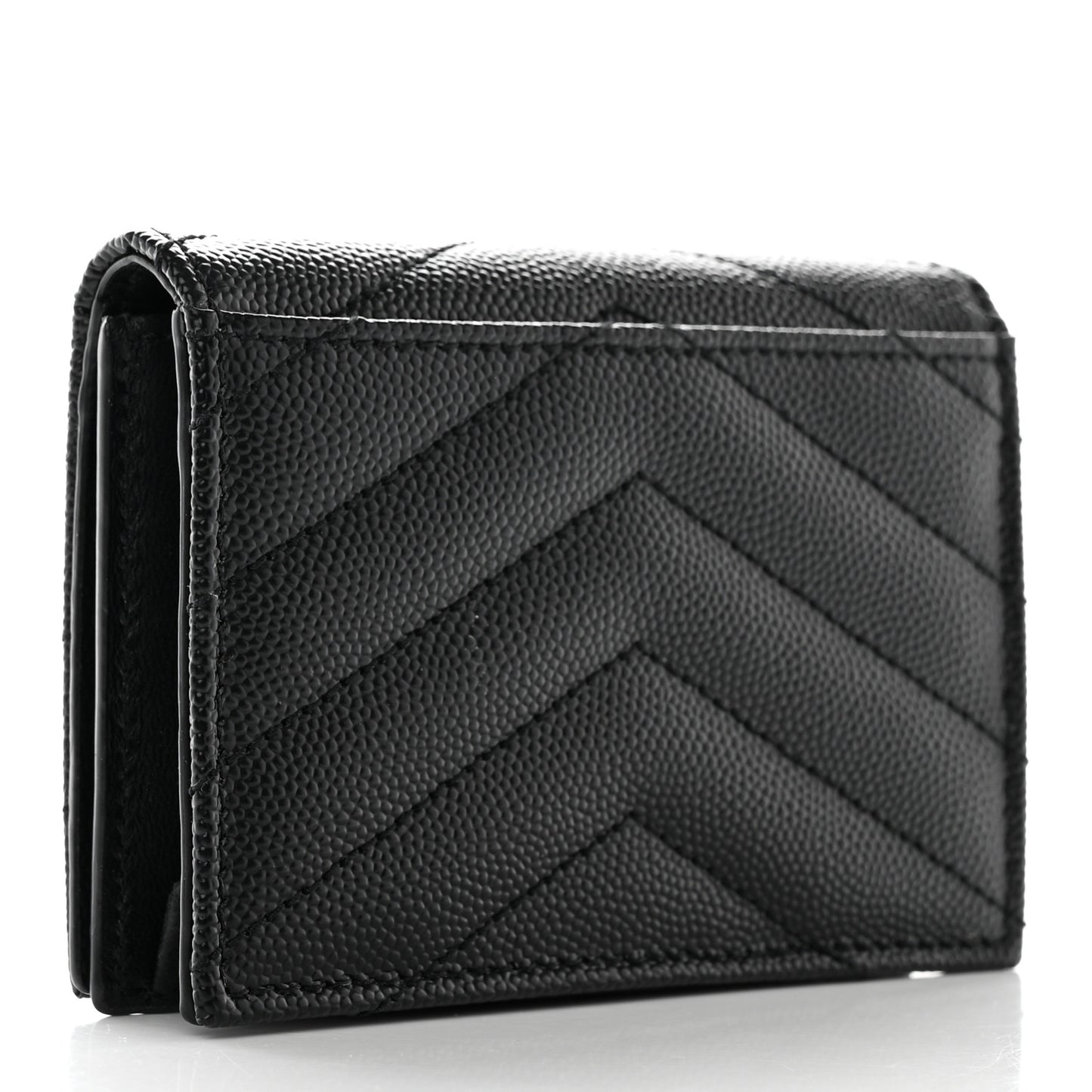 Grain De Poudre Matelasse Chevron Monogram Flap Card Case Black