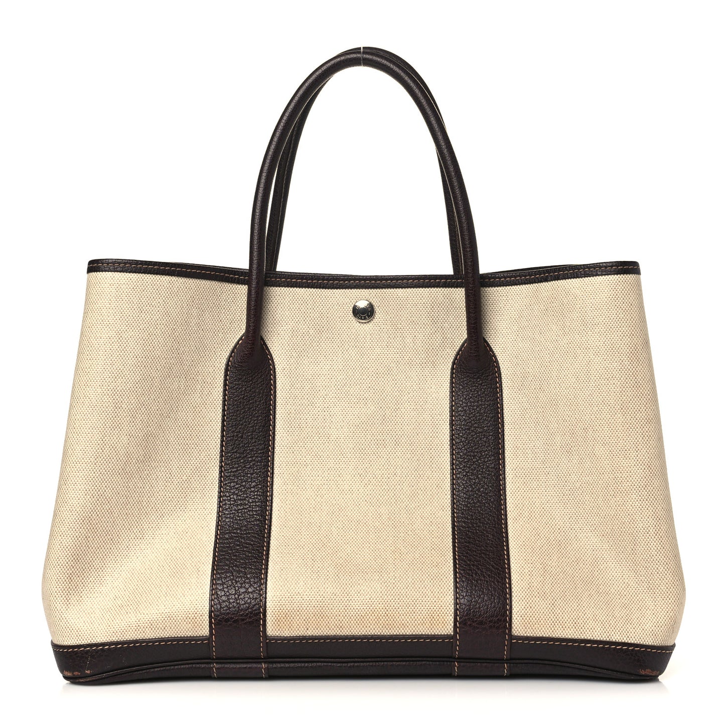 Buffle Skipper Toile Garden Party 36 MM Tote Marron Fonce