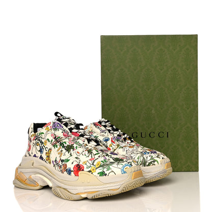 Balenciaga X GUCCI Fabric Allover Logo Flora Print Mens Triple S Sneakers 45 Multicolor White 8 of 8