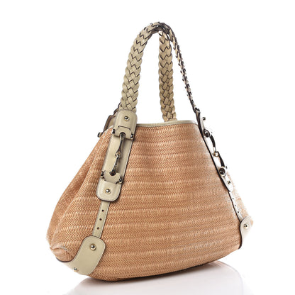 Gucci Straw Medium Pelham Shoulder Bag Off White 3 of 28
