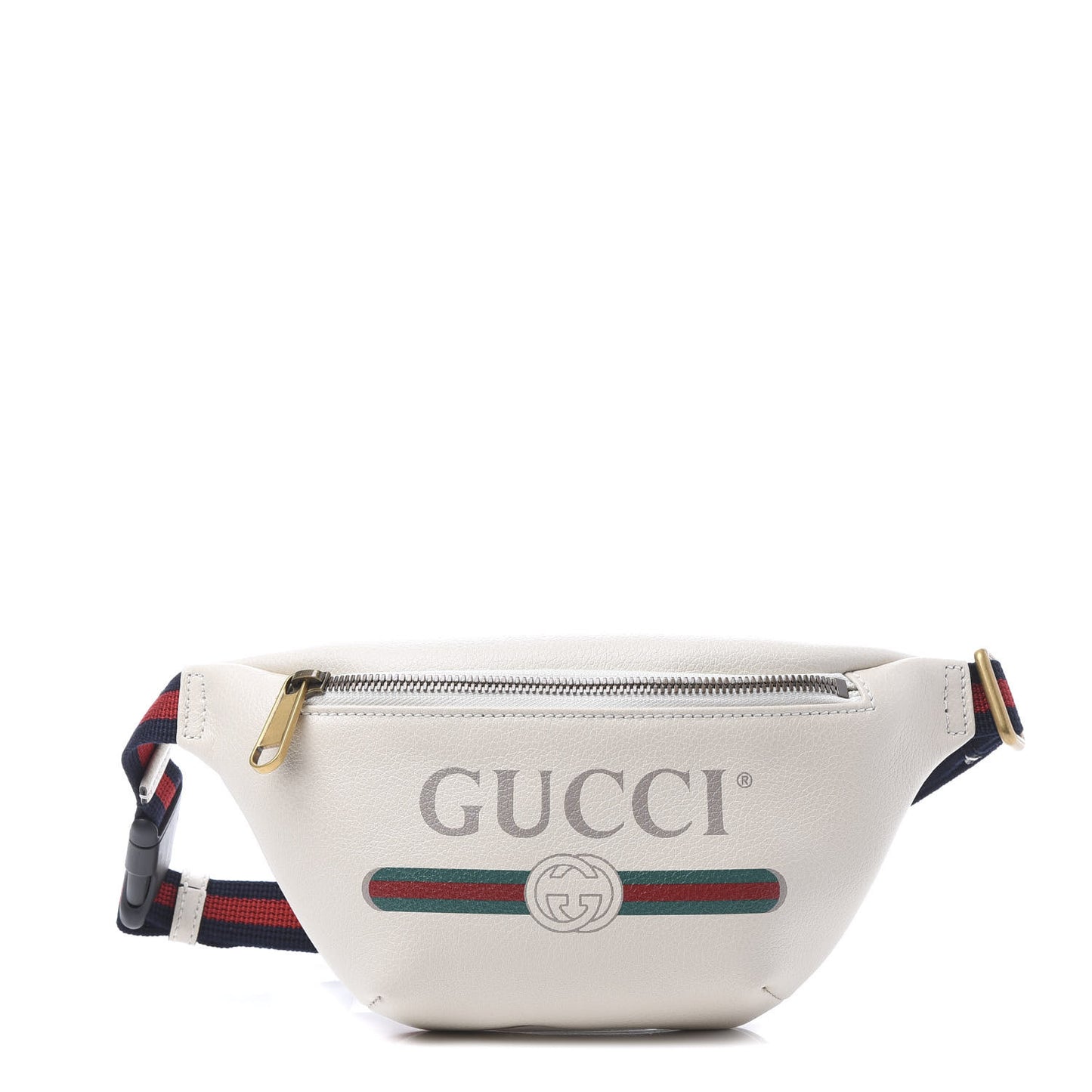 Grained Calfskin Small Logo Belt Bag White