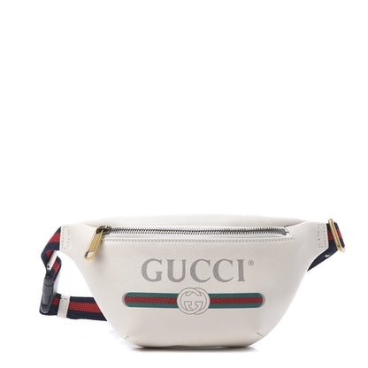Gucci Grained Calfskin Small Logo Belt Bag White 1 of 9