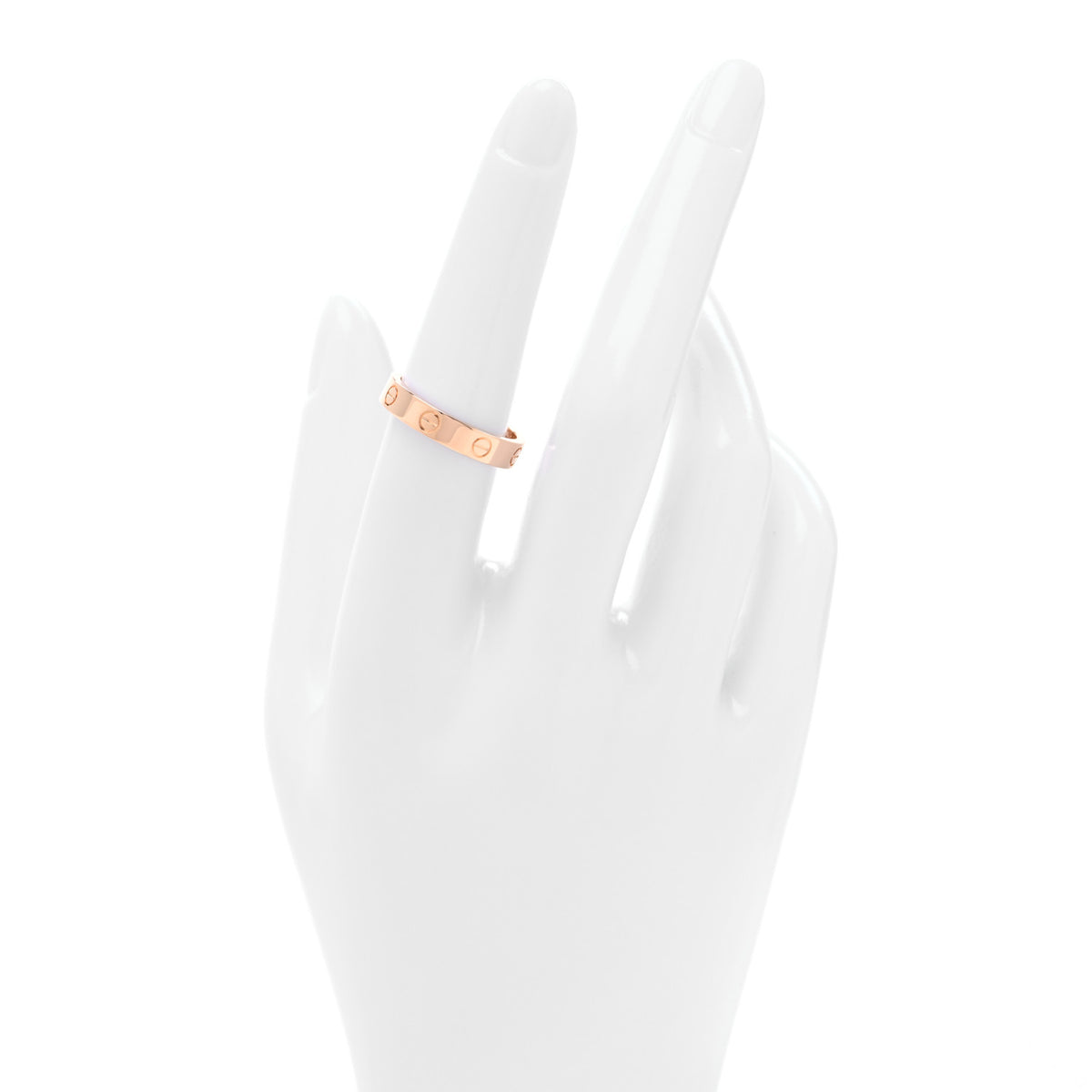 Cartier 18K Pink Gold Diamond 4mm LOVE Wedding Band Ring 54 6.75 2 of 4