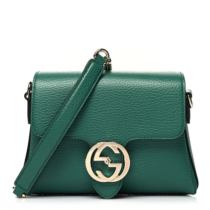 Gucci Dollar Calfskin Interlocking G Crossbody Bag Emerald 1 of 12