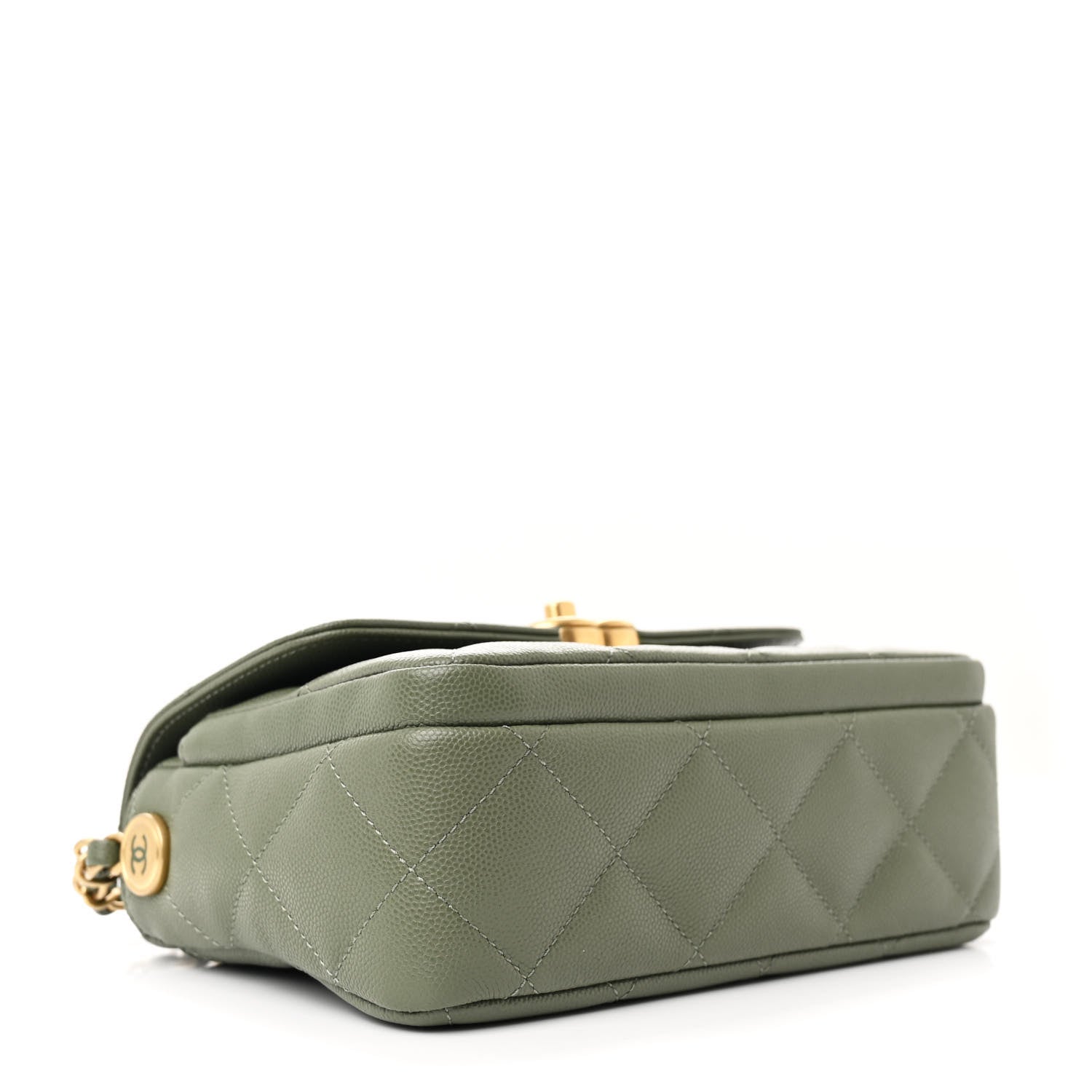Chanel Shiny Caviar Quilted Mini Flap Khaki 4 of 11