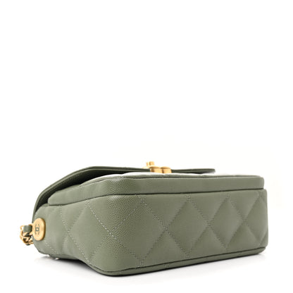 Chanel Shiny Caviar Quilted Mini Flap Khaki 4 of 11