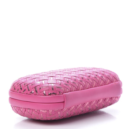 Bottega Veneta Nappa Intrecciato Metallic Placcato Knot Clutch Rose Shock 4 of 6