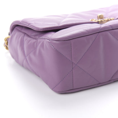 Chanel Goatskin Quilted Medium 19 Flap Violet Purple 6 of 11