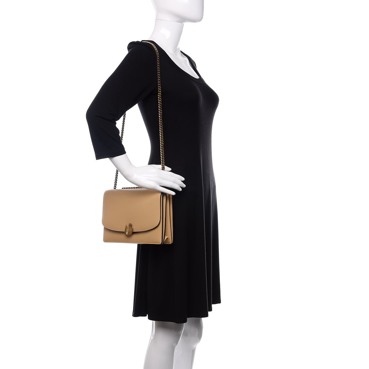 Marc Jacobs Calfskin Big Trouble Chain Bag Beige 2 of 13