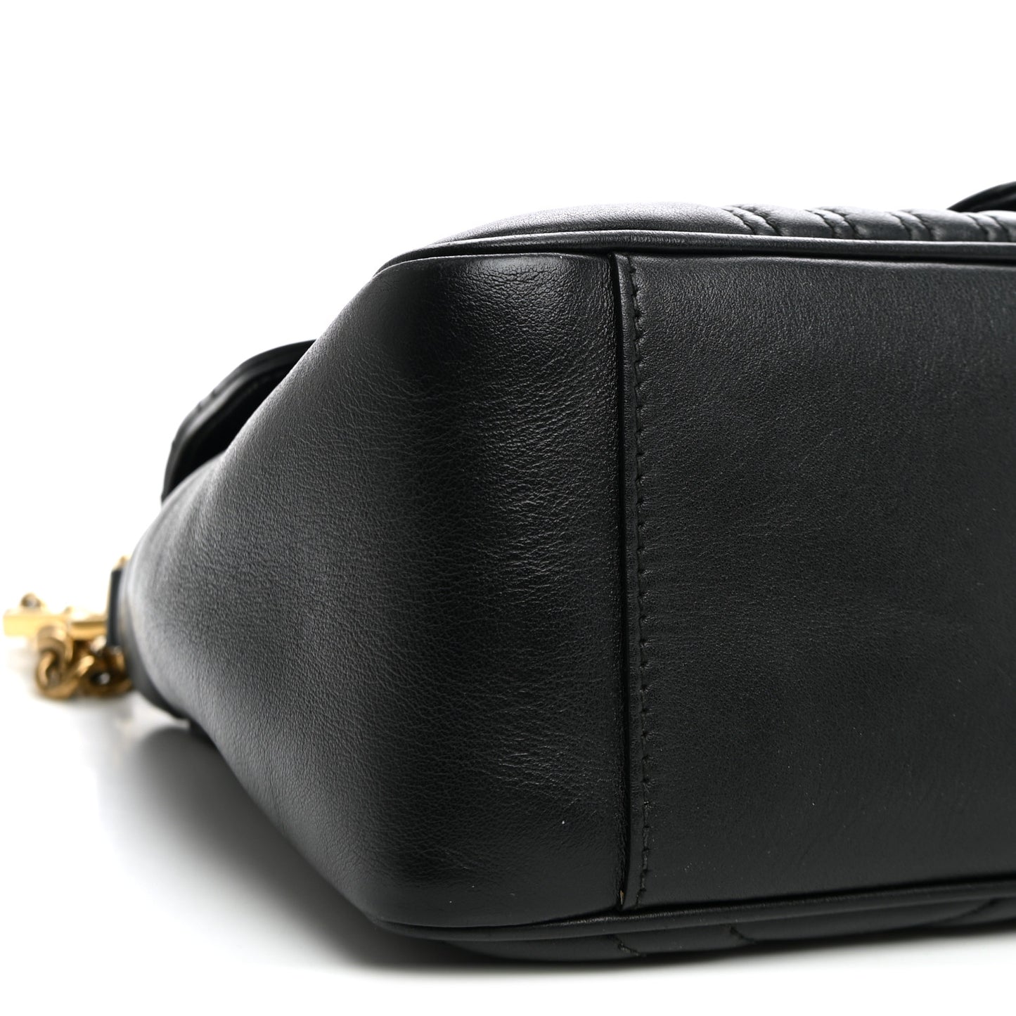 Calfskin Matelasse Small GG Marmont Top Handle Black