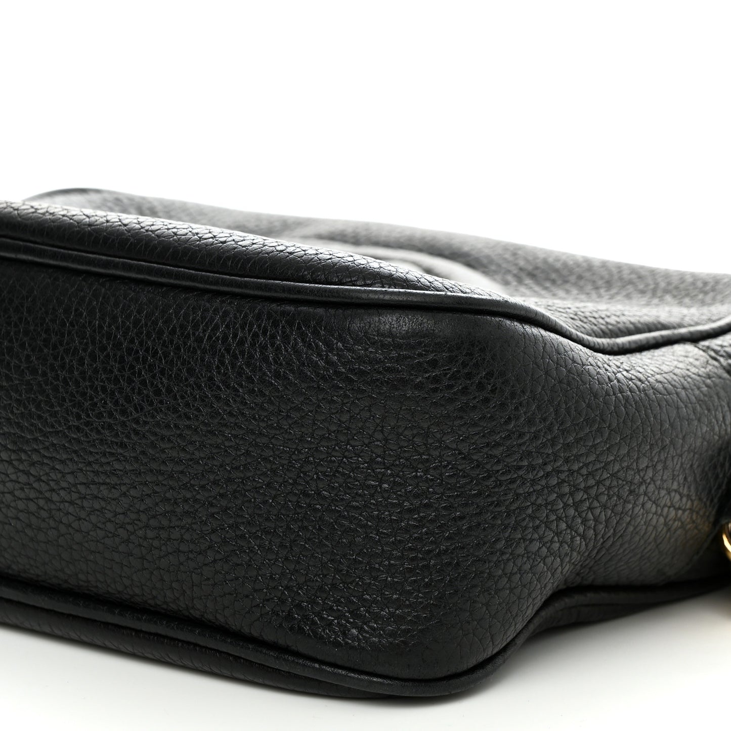 Pebbled Calfskin Small Soho Disco Bag Black