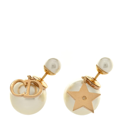 Christian Dior Pearl Mise En Dior Logo Tribal Earrings 1 of 4