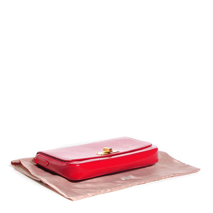 Prada Saffiano Vernice Crossbody Flap Bag Rosso 4 of 9