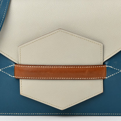 Hermes Evercolor Faco Clutch Bleu Izmir Gris Perle Gold 7 of 11