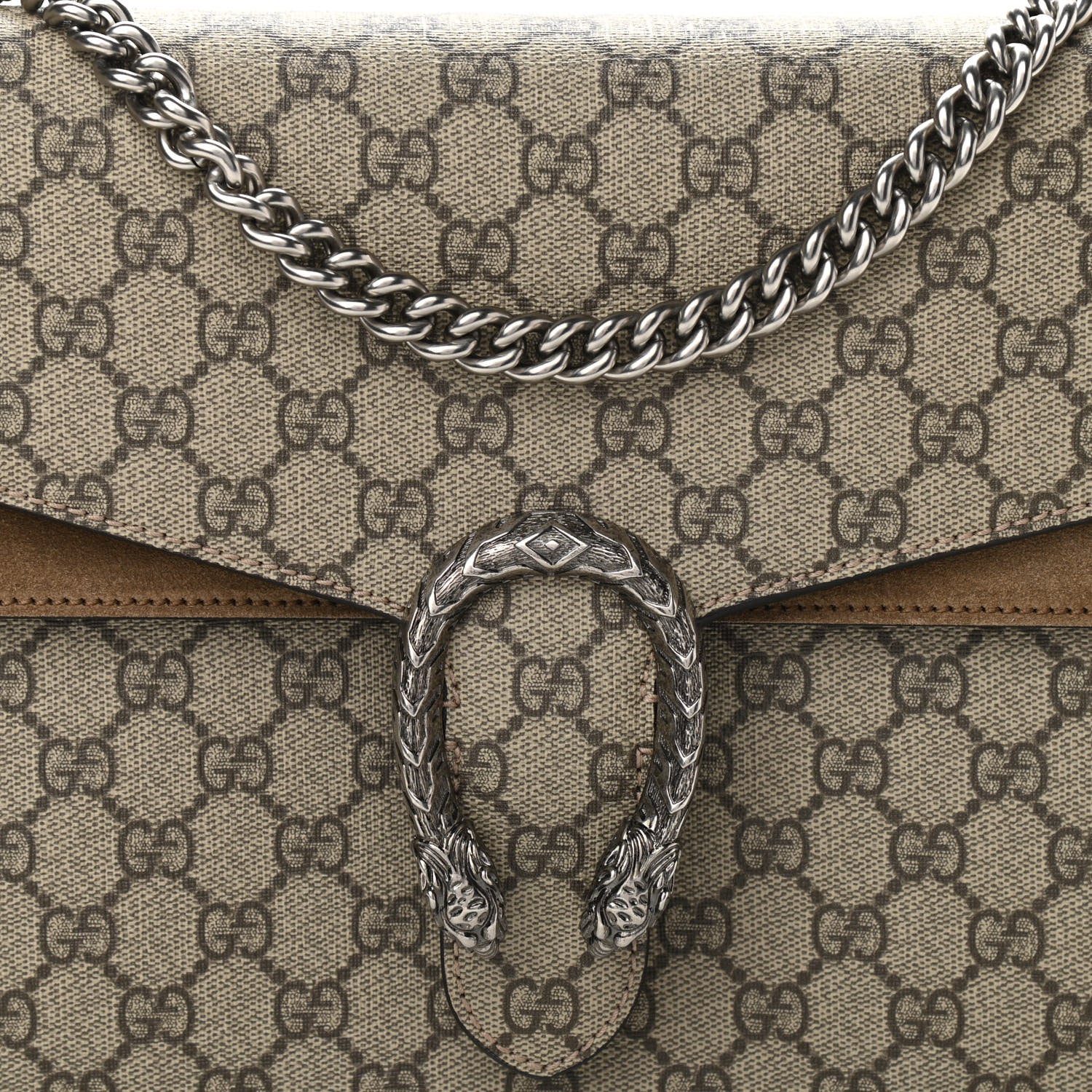 Gucci GG Supreme Monogram Medium Dionysus Shoulder Bag Taupe 7 of 11