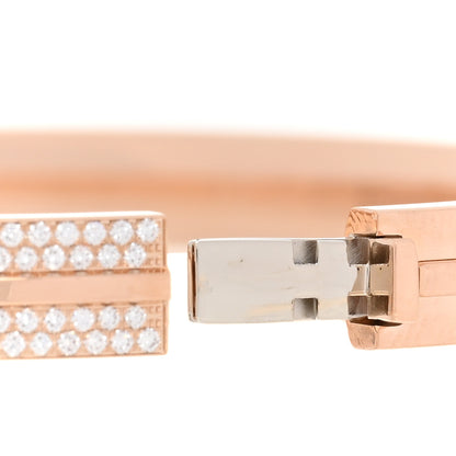 Tiffany 18K Rose Gold Diamond T Hinged Pave Bracelet 3 of 4